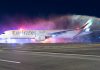 Emirates lands in Adelaide with new A350 model Emirates Adelaide A Inaugural Emirates A greeted with water cannons at Adelaide Airport