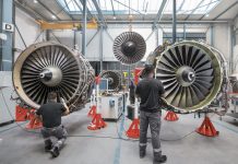 SR Technics wins new engine MRO deal SR Technics employees work on the CFM engine