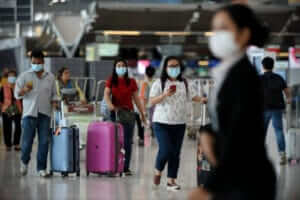 Bangkok,,Thailand,-,February,18,,2020:,Air,Travelers,Wearing,Masks